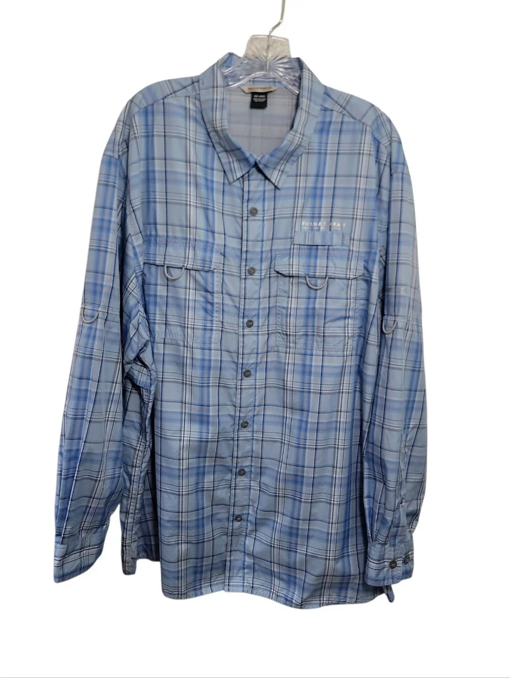 Field & Stream men's plaid fishing  button down shirt size XXL moisture wicking